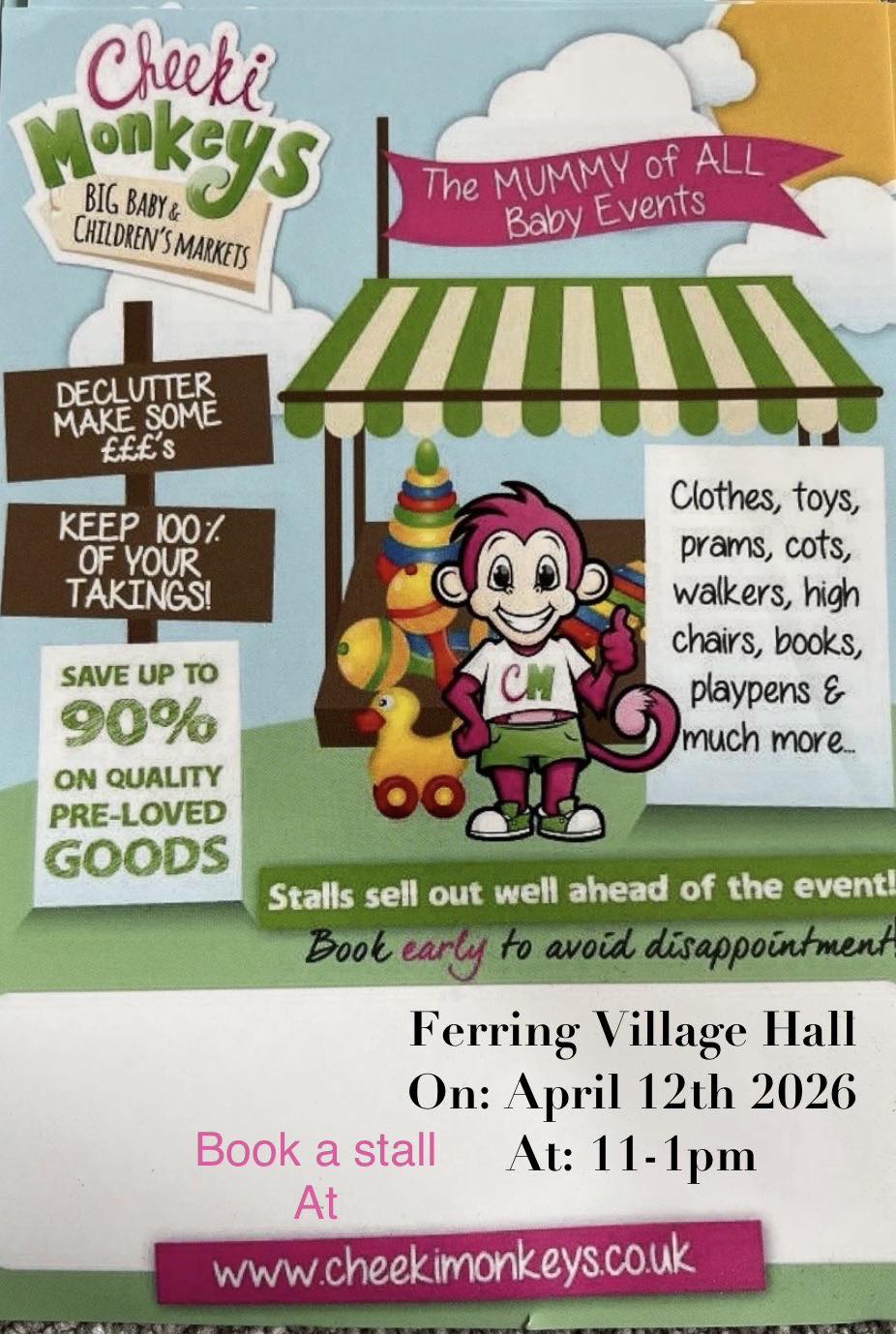Cheeky Monkeys Baby Children and Craft Market in Ferring