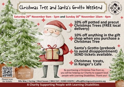 Festive Weekend with Santa's Grotto and Christmas Trees at Ferring Country Centre