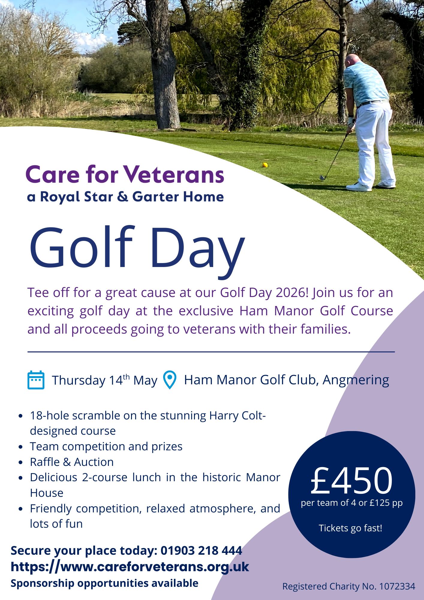 Care for Veterans Charity Golf Day at Ham Manor Golf Club
