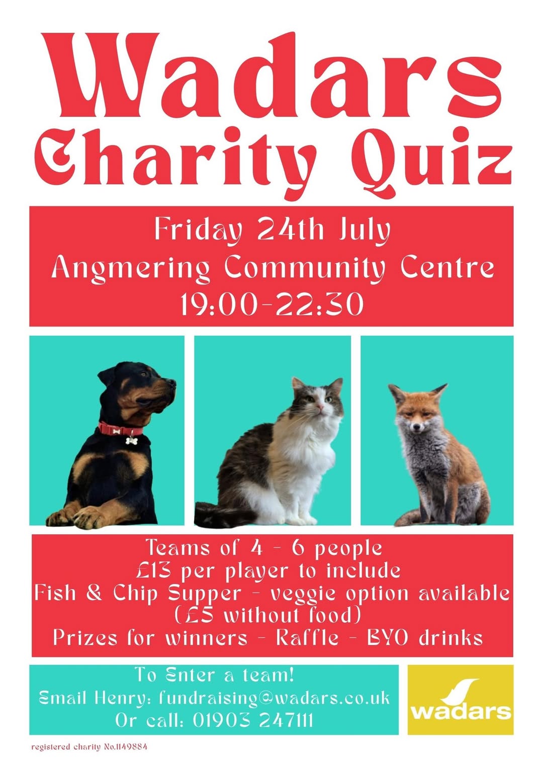Wadars Charity Quiz Night at Angmering Community Centre