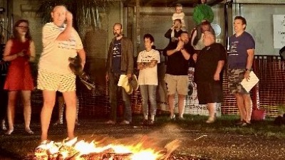 Worthing firewalk raises over £3,800 for veterans’ care home