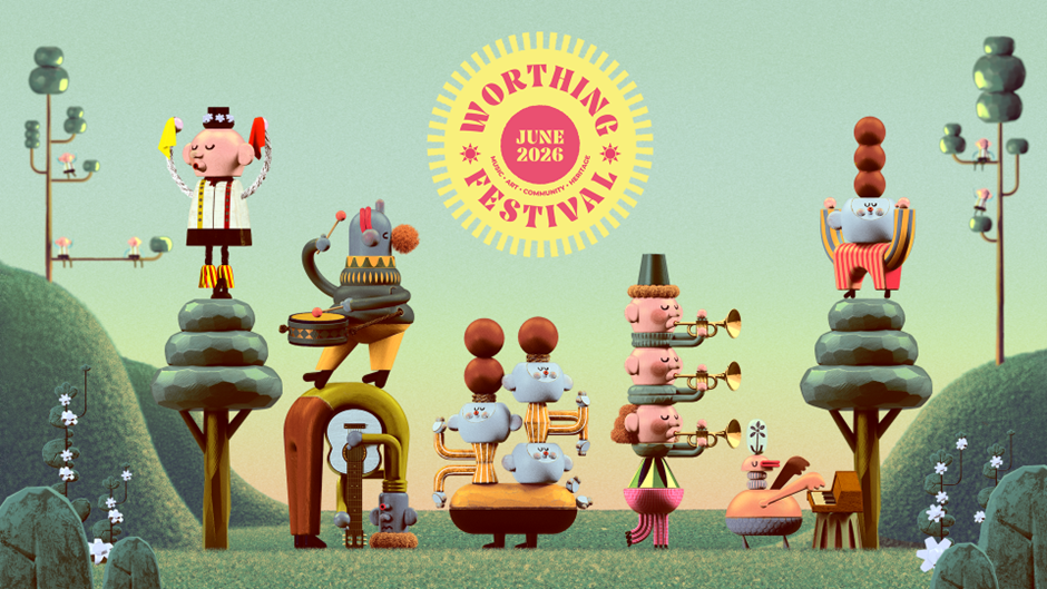 BAFTA winning animator Laurie Rowan designs new identity for Worthing Festival 2026